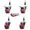 Service Caster 3'' Red Poly Swivel 7/8'' Expanding Stem Caster Set 2 Total Lock Brakes, 4PK SCC-EXTTL20S314-PPUB-RED-2-S-2-78 - alternate 2